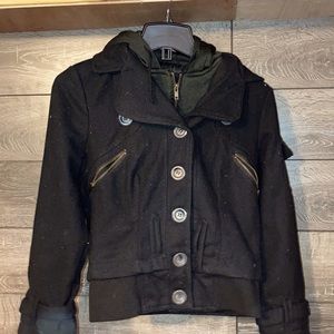 Forever 21 black coat with hood